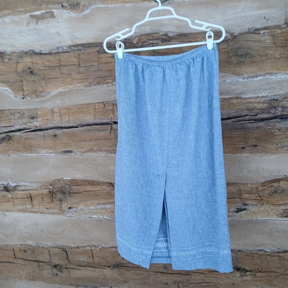 Norton McNaughton Blue Linen Blend Maxi Skirt LP - Picture 5 of 8